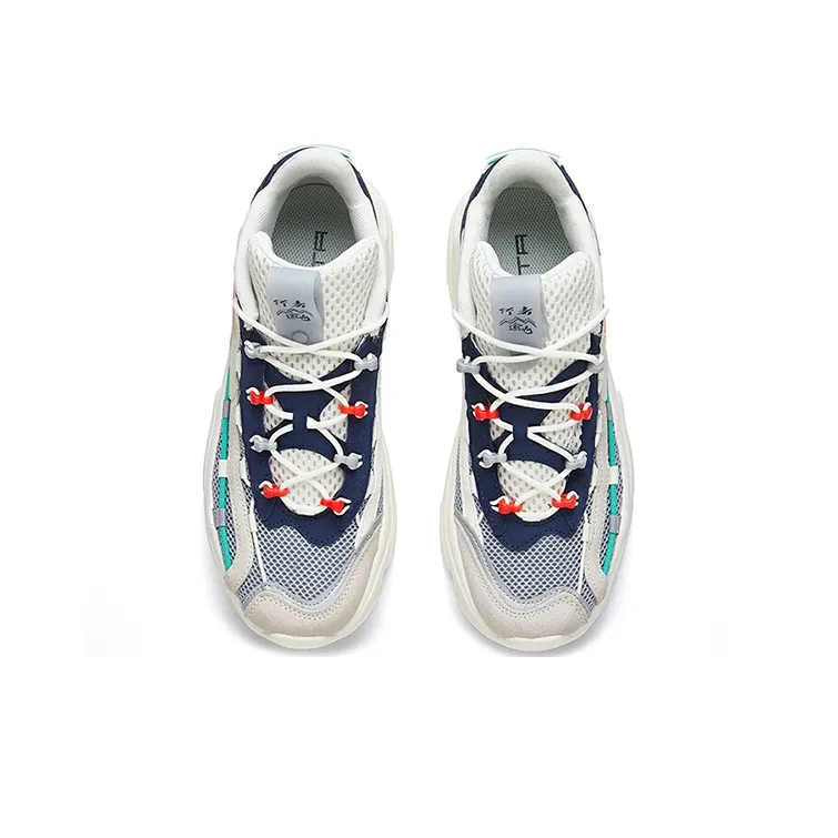 Anta Walker Anti Slip Wear Resistant Low Top Running Shoes White Blue-3