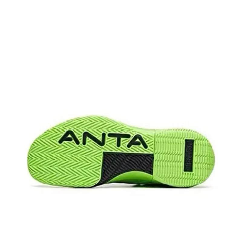 Anta Attack 2 Cushioning Anti Slip And Wear Resistant Mid Top Basketball Shoes Men's Black Green-5