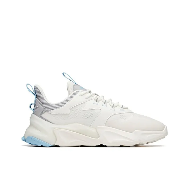 Anta Pulse 2 Cushioning, Slip Resistant, Abrasion Resistant, Breathable Low Top Chunky Sneakers Men's White Gray-1
