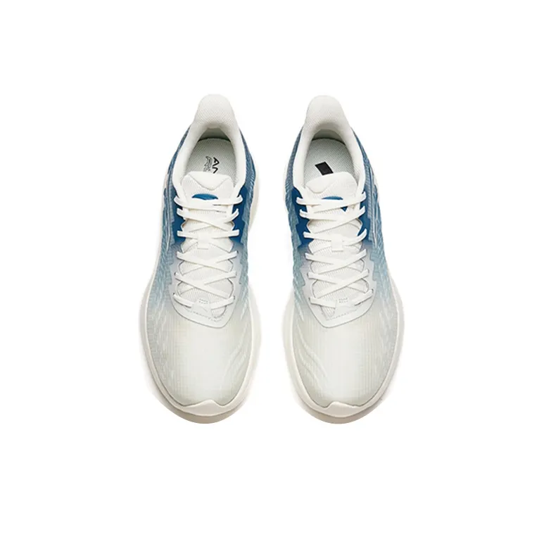 Anta DuCi1 Cushioning Anti Slip Wear Resistant Breathability Low Top Running Shoes Men's White Blue-3