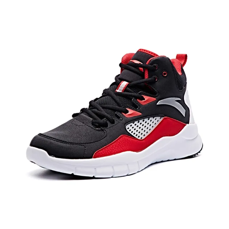 ANTA Star Trail 4 Basketball Shoes Men Mid Top Black Red-1