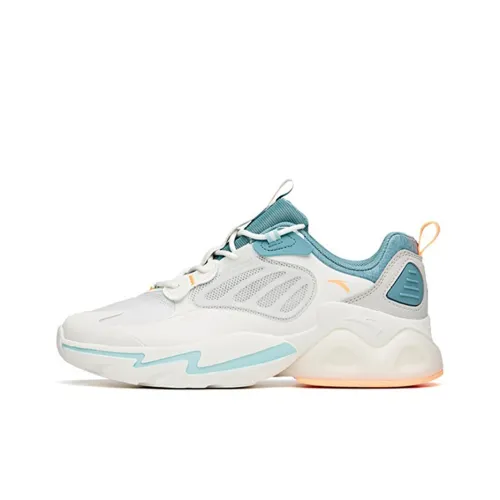 ANTA Millennium 2.0 Chunky Sneakers Men Low-Top Ivory White/Silk Blue/Green