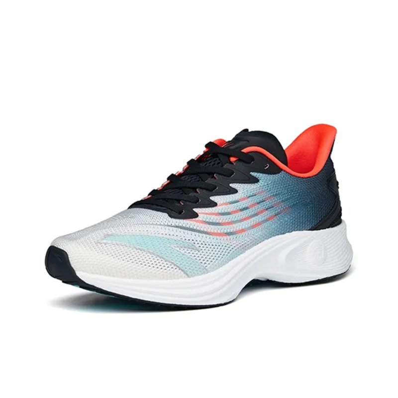 Anta MACH 2.0 Cushioning Anti-Slip Wear-Resistant Breathability Low-Top Running Shoes Men's White Black Red-1