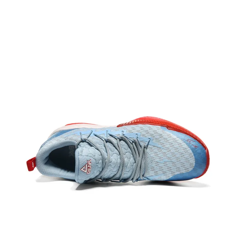 PEAK Wear Resistant Slip Resistant Low Top Performance Basketball Shoes Men's Light Blue-3