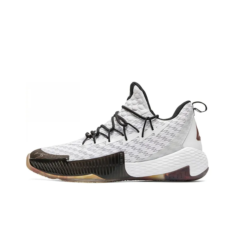 PEAK Lu Wei Lightning Cushioning Anti Slip And Wear Resistant Low Top Performance Basketball Shoes Men's White-0