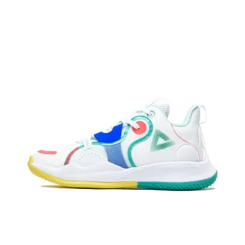 PEAK Cavalry 2 Basketball Shoes Men Low Top White/Emerald Green/Yellow/Blue