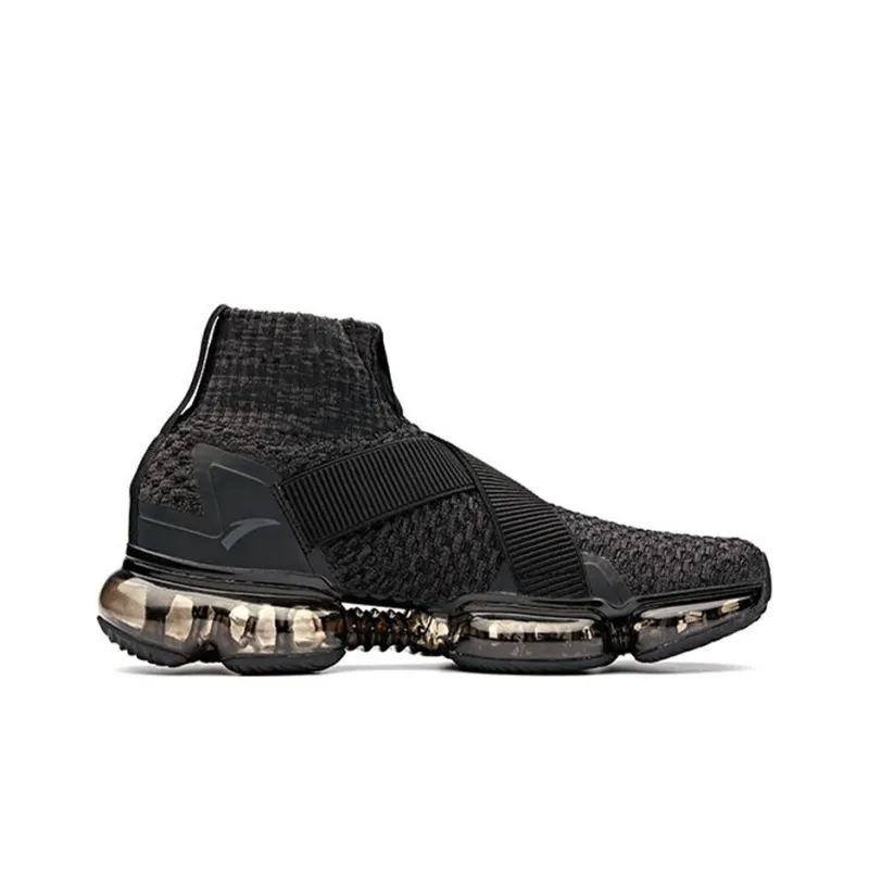 Anta SEEED Cushioning High Top Running Shoes Men's Black-1