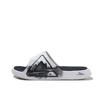 PEAK Tai Ji2.0 Slip Resistant Odor Resistant Abrasion Resistant Slide Slippers Unisex Ivory Dark Gray