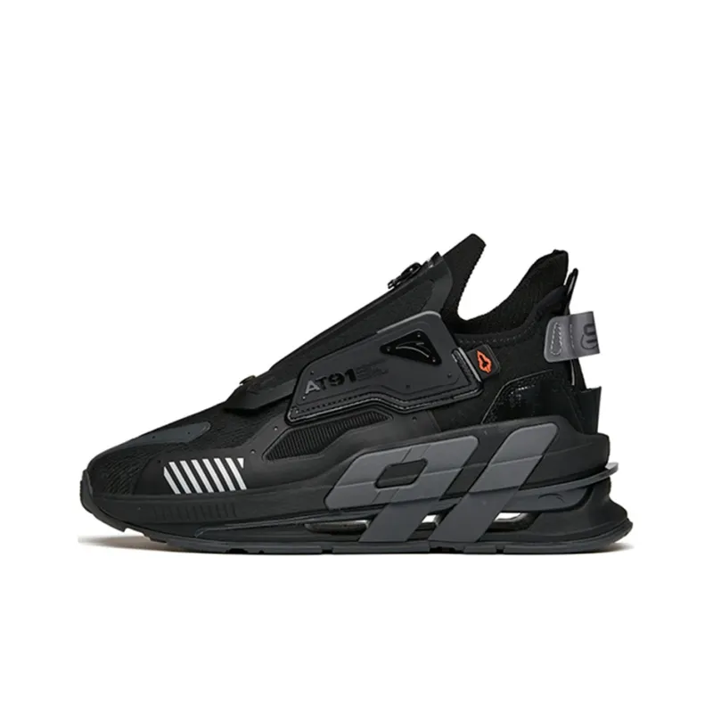 Anta AT91 Anti Slip And Wear Resistant Coverage Mid Top Running Shoes Men's Black-0