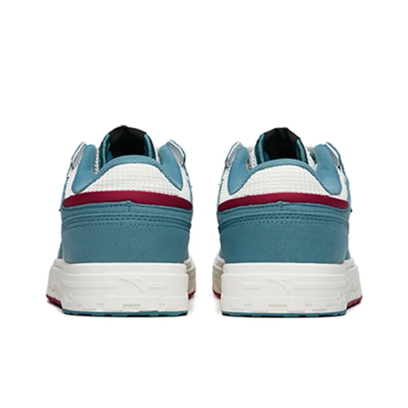 Anta Street Naughty Turquoise Slip-Resistant Cushioning Wear-Resistant Low-Top Skateboard Shoes Black White Blue-3