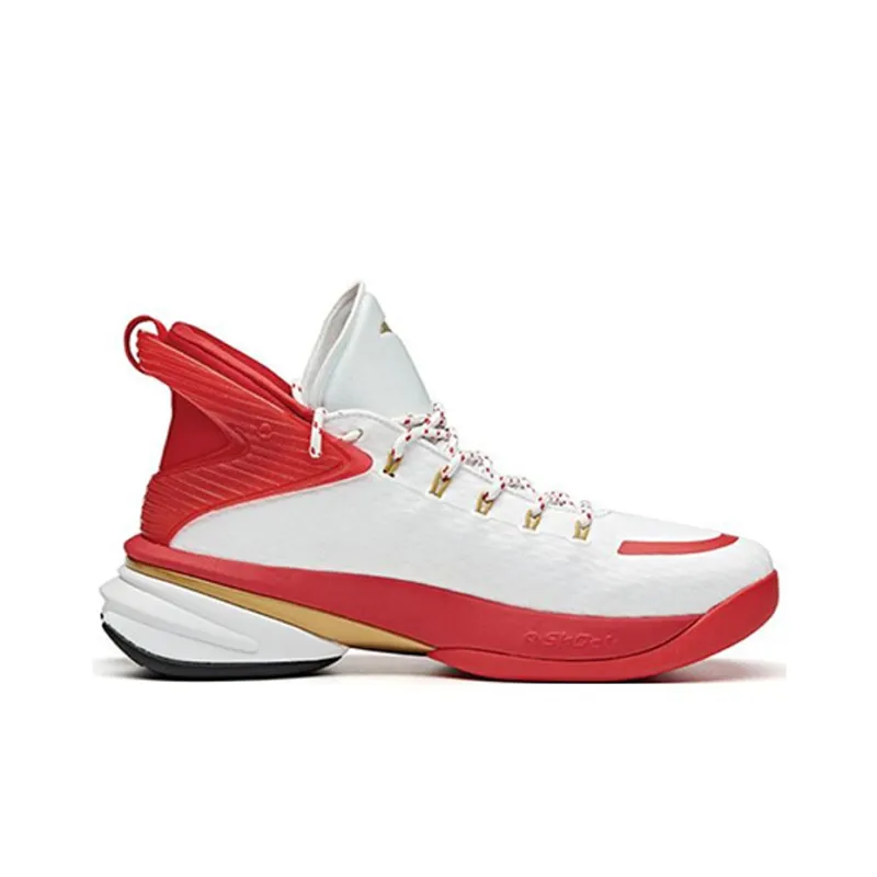 ANTA UFO2.0 Basketball Shoes Men Mid Top ANTA White/University Red/Metal Gold-1