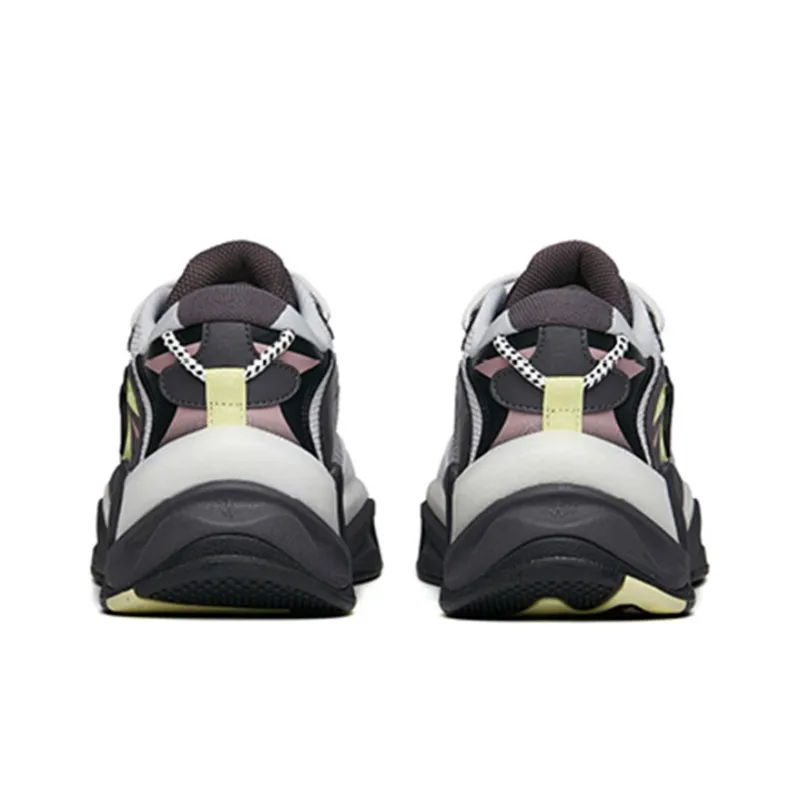 Anta Pulse Life Collection Cushioning, Slip Resistant, And Abrasion Resistant Low Top Chunky Sneakers Men's Gray-4