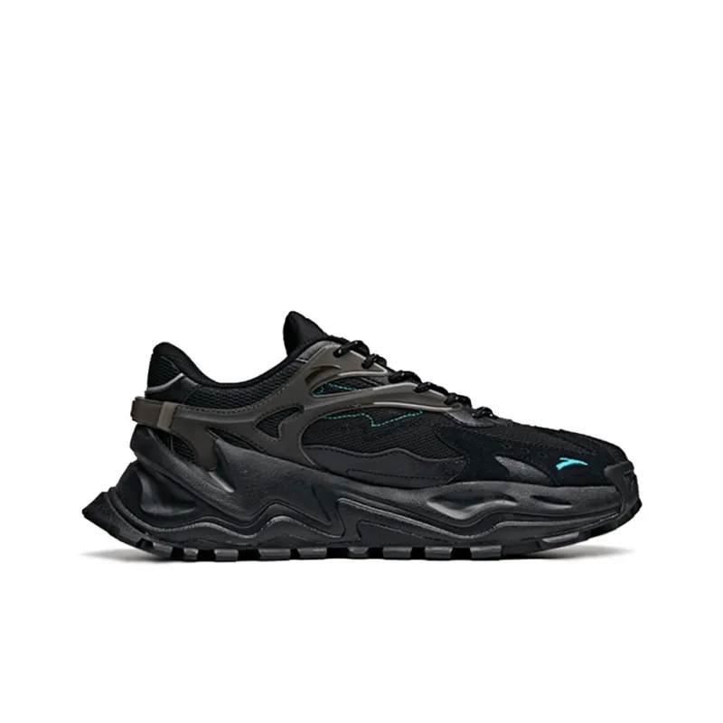 Anta Black Cat Anti Slip Wear Resistant Low Top Casual Shoes Men's Black-1