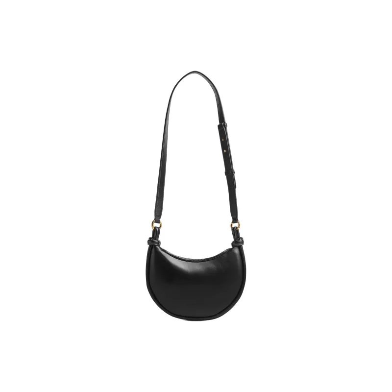 Bottega Veneta Sheepskin Crescent Bag Shoulder Bag Crossbody Bag Small Size Women's Black-2