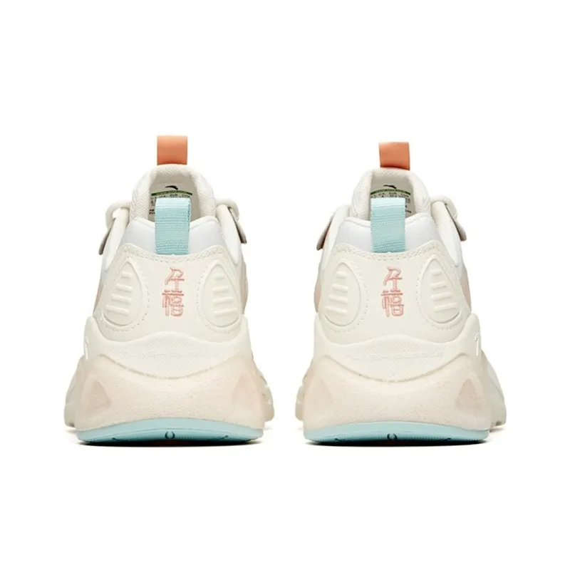 Anta Millennium 2.0 Cushioning Anti-Slip And Wear-Resistant Low-Top Chunky Sneakers White Pink Blue-3