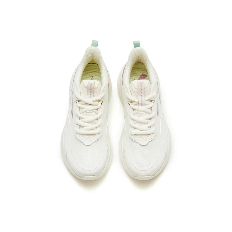 Anta Cushioned Slip Resistant Rebound Low Top Casual Running Shoes Women's White Purple-2