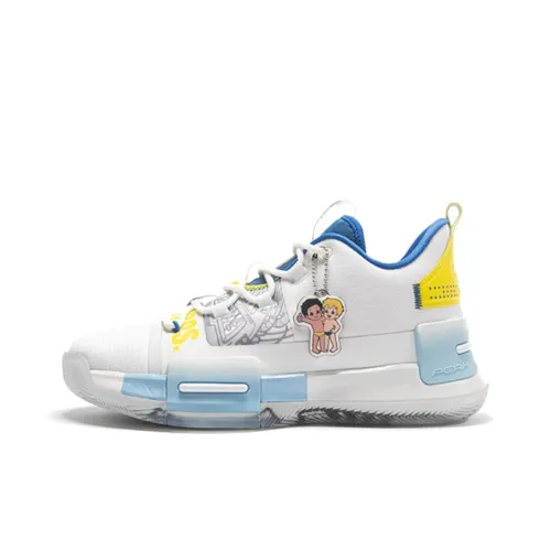 HAIER BROS x PEAK Flash Cushioning Anti Slip And Wear Resistant Low Top Basketball Shoes Men's White