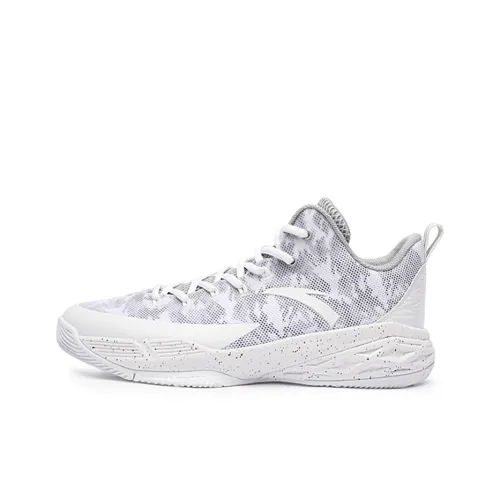 ANTA Rhomboid Basketball Shoes Men Low-Top White/Mist Gray