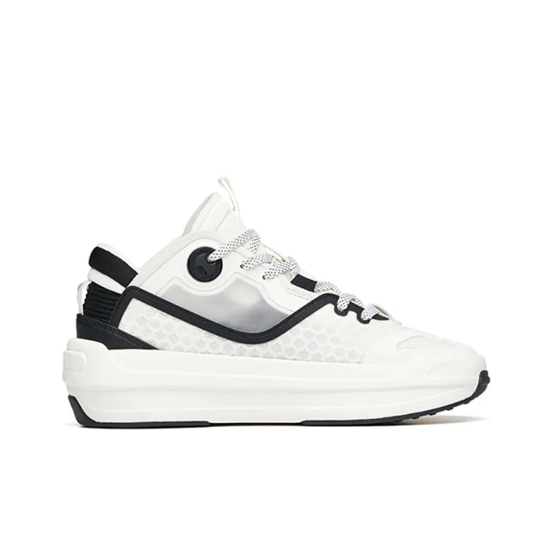 Anta C37 2.0 Lightweight And Wear resistant Low Top Skateboard Shoes Women's White Black-1