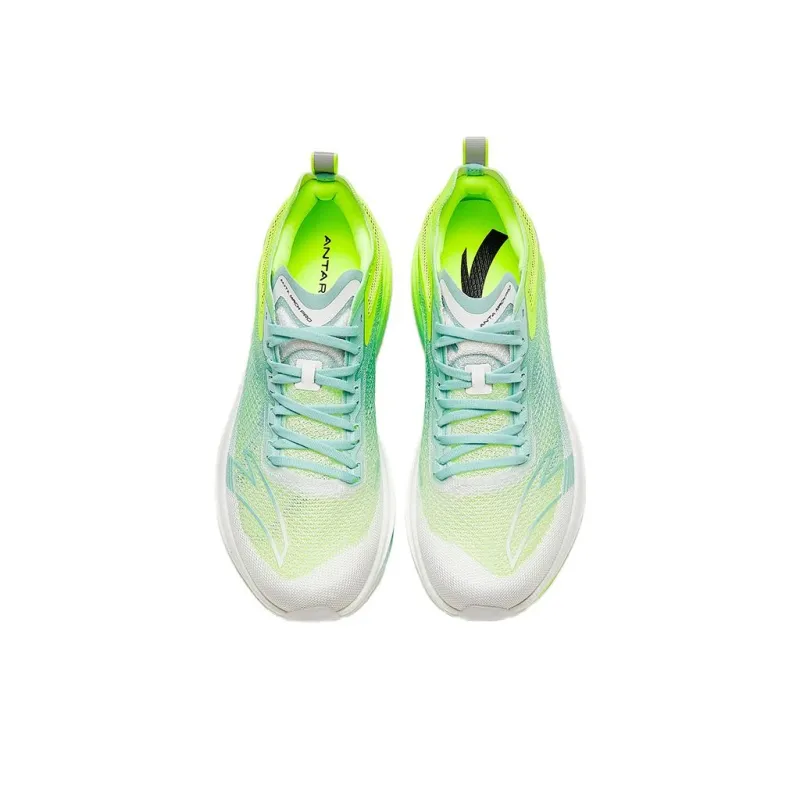 Anta Mach Pro Anti Slip Wear Resistant Low Top Running Shoes Men's White Blue Green-2