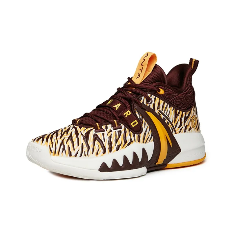 Anta GH2 Gordon Hayward 2nd Generation Cushioning Anti-Slip And Wear-Resistant Mid-Top Basketball Shoes Brown Yellow-1