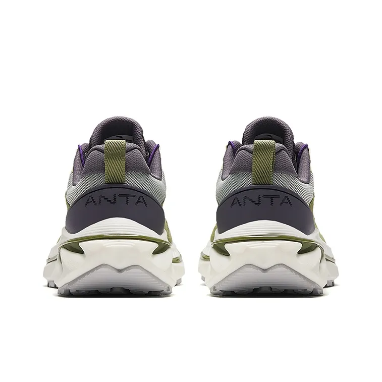 Anta Wild PRO Cushioning Anti Slip Wear Resistant Breathability Low Top Running Shoes Men's Green Purple-2
