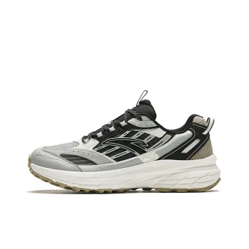 Anta Cushioned Slip-Resistant Abrasion-Resistant Low-Top Running Shoes Men's Gray Green Black