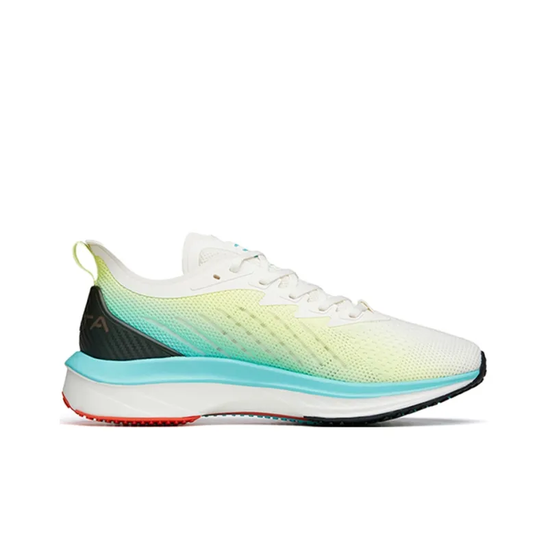 ANTA MACH 1.0 Running Shoes Men Low Top Ivory White/Dazzling Yellow/Fluorescent Aqua Green-1