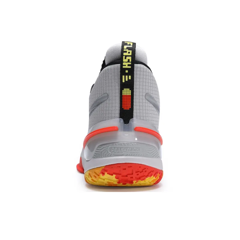 PEAK Flash 3 Through Durable Breathable Mid Top Basketball Shoes Men's Silver-3