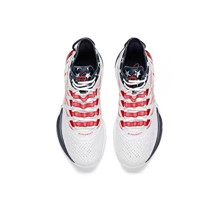ANTA GH1 Basketball Shoes Men Low Top White/Red/Black-4