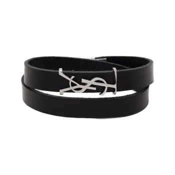 SAINT LAURENT Cassandre Logo Plaque Bracelet
