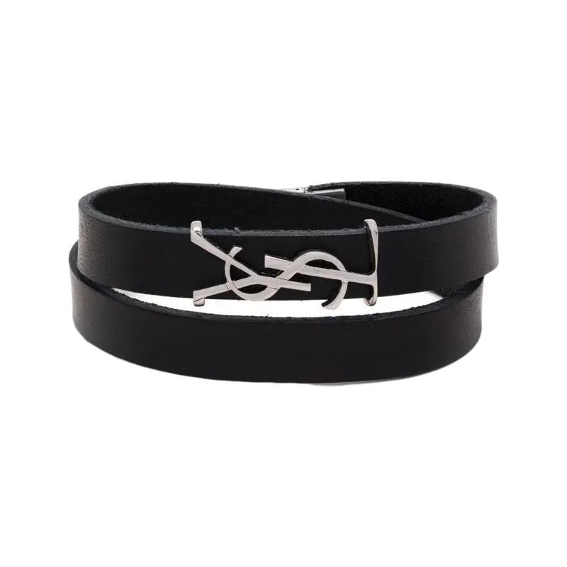 SAINT LAURENT Cassandre Logo Plaque Bracelet-0
