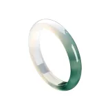 Icy Clear Aqua Blue Flat inside Bangle (Peaceful Bangle)-Medium Size
