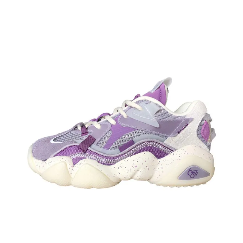 PEAK State Pole 6371 Anti Slip And Wear Resistant Breathable Low Top Chunky Sneakers Women's Purple-0