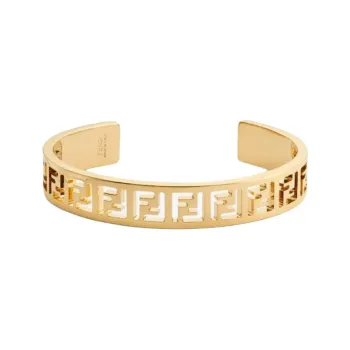 FENDI Bronze Gold-Plated Metal Bangles Women's Gold