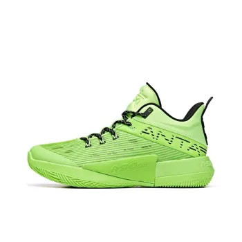 Anta Attack 2 Cushioning Anti Slip And Wear Resistant Mid Top Basketball Shoes Men's Black Green