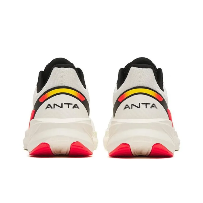Anta DuCi4 Mesh Cushioned Slip Resistant Low Top Running Shoes Men's White Black Red-2
