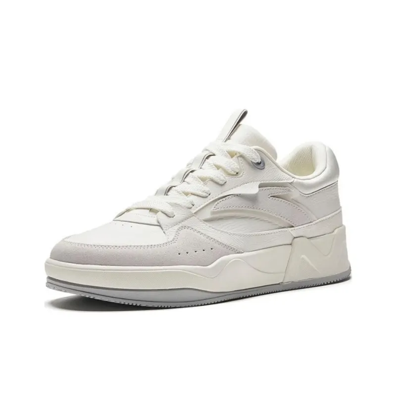 Anta C37 Series Anti Slip Wear Resistant Low Top Skateboard Shoes Men's White Gray-2