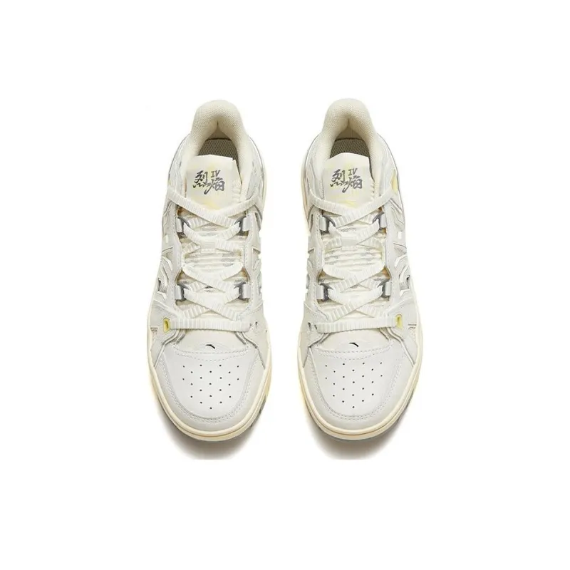 Anta Flame 4.0 Anti Slip Wear Resistant Low Top Skateboard Shoes Women's Ivory White-2