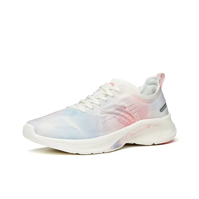 Anta Hydrogen Run III Wear-Resistant Slip-Resistant Low-Top Running Shoes Women's White Pink Blue-1