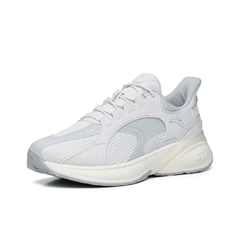 Anta C37 Series Overwhelming Breathable Low-Top Running Shoes Men's Gray White Comfortable Soft Sole-2