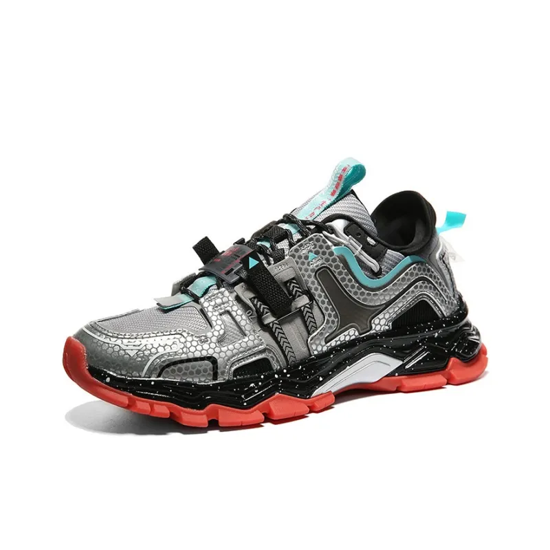 PEAK State Pole People's Daily Explorer Collaboration Low Top Running Shoes Men's Silver Gray-2