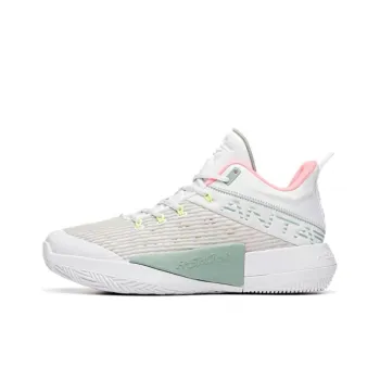 Anta Attack 2 Cushioning Anti Slip And Wear Resistant Mid Top Basketball Shoes Men's Gray White