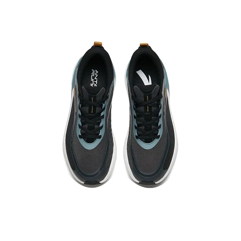 Anta Martian Foam Anti-Slip Wear-Resistant Cushioning Breathable Low-Top Running Shoes Men's Gray Black-2