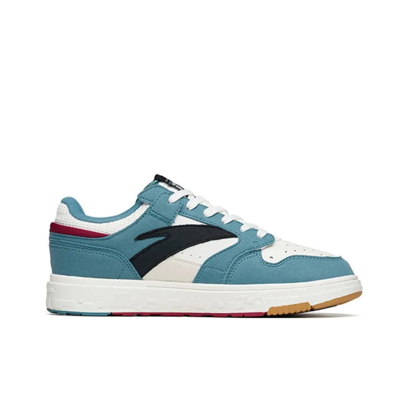 Anta Street Naughty Turquoise Slip-Resistant Cushioning Wear-Resistant Low-Top Skateboard Shoes Black White Blue-1