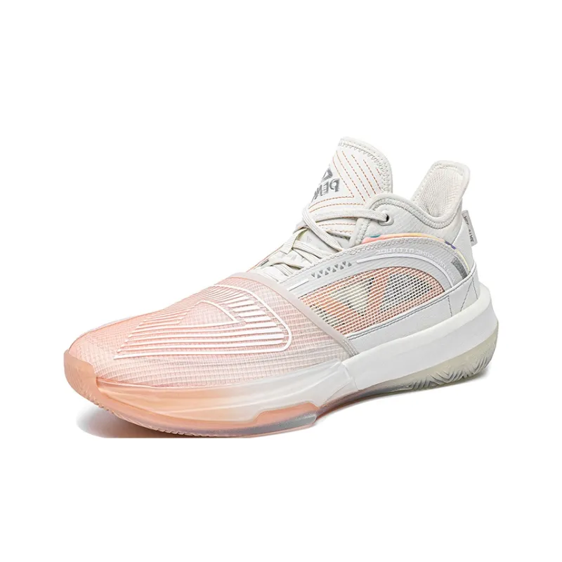 PEAK State Extremely Large Triangle 1.0 Basketball Shoes Men Mid Top Milk Jade/Desert Pink-2