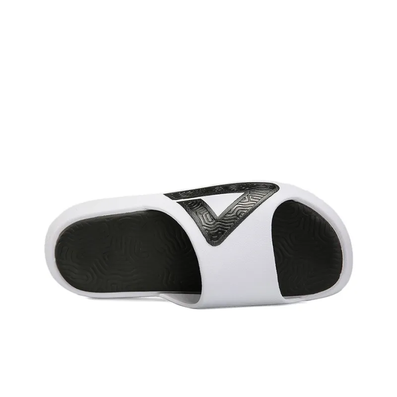PEAK Quiet Slip Resistant Abrasion Resistant Slide Slippers Unisex White Black-2