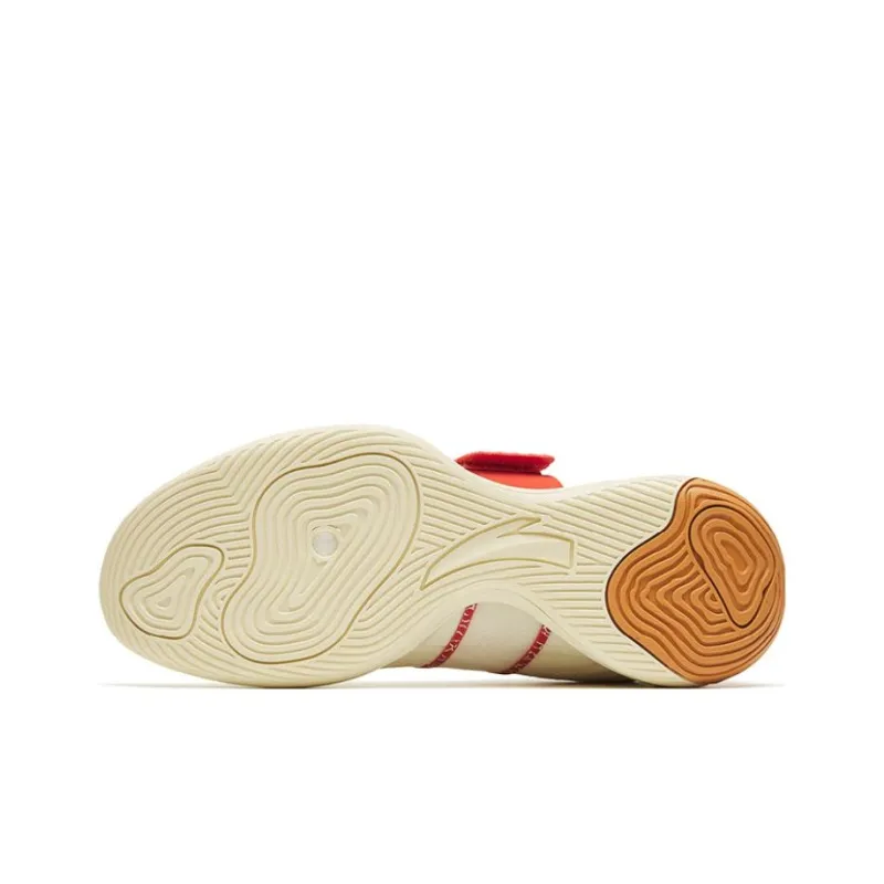 Anta Water Flower 4 Cushioned Slip-Resistant Low-Top Performance Basketball Shoes White Orange Shiba Inu-4