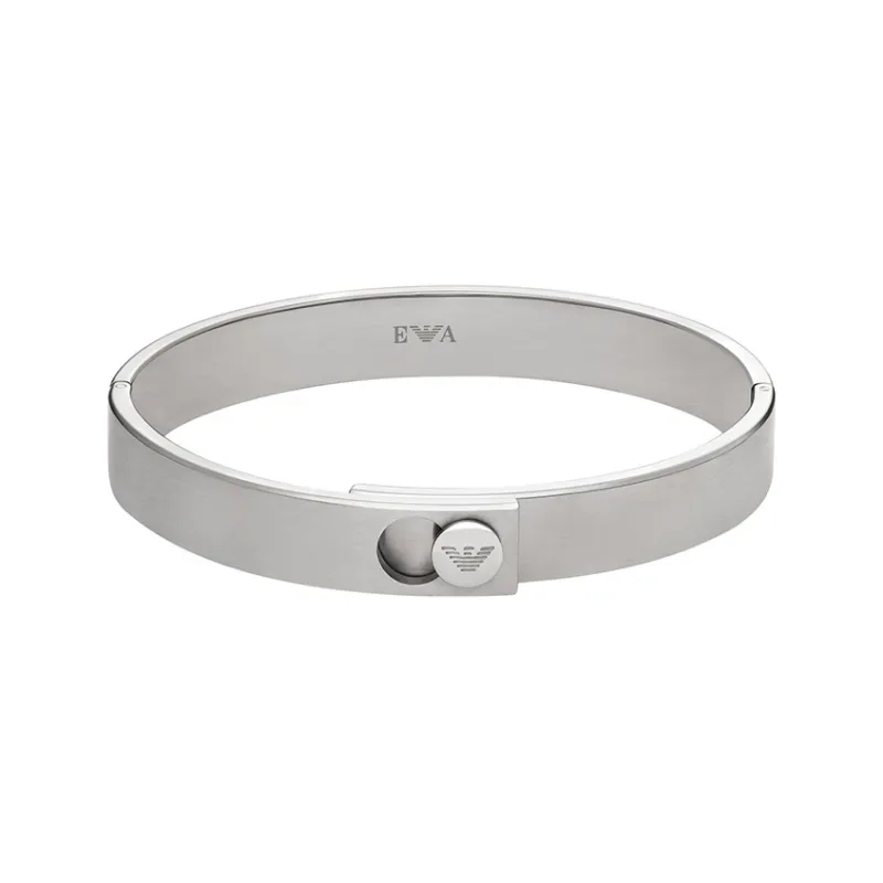 EMPORIO ARMANI Steel Bangles Men's Silver-0