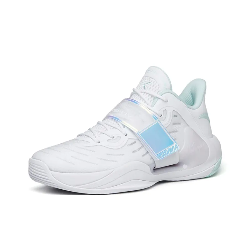 ANTA Water Flower 4 Basketball Shoes Men Low Top ANTA White/Ice Pink Blue-1